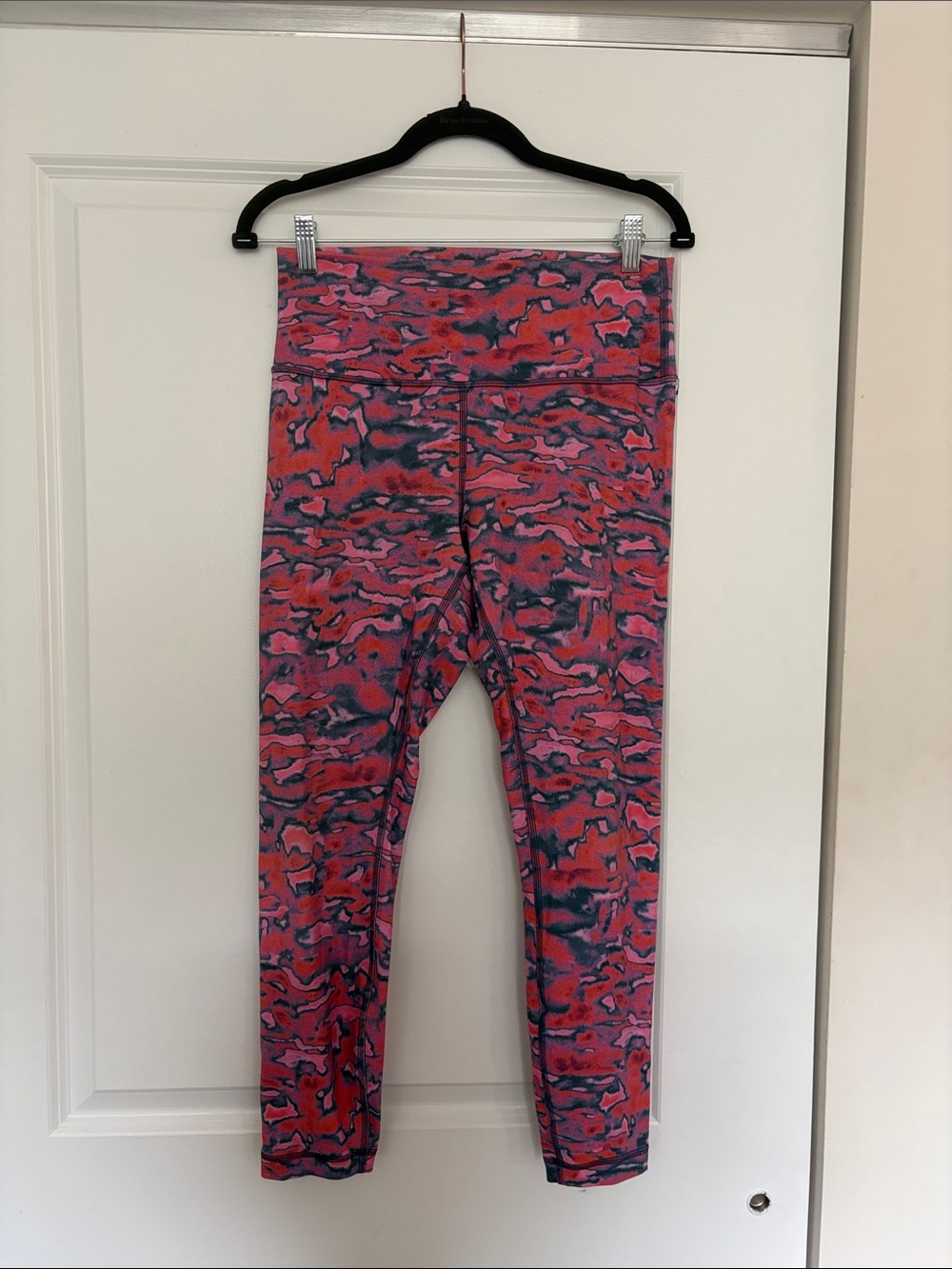 lululemon athletica Pink and Navy Patterned High-Rise Leggings